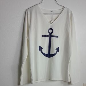 White V-Neck Top Women Lomg Sleeves